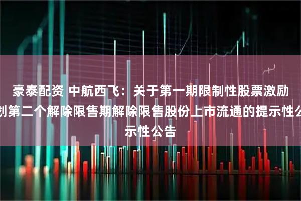 豪泰配资 中航西飞：关于第一期限制性股票激励计划第二个解除限售期解除限售股份上市流通的提示性公告
